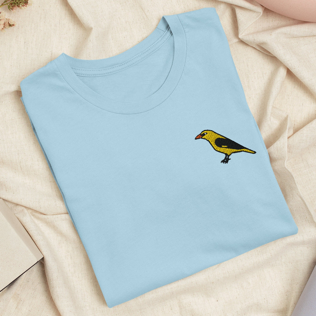 Eurasian Golden Oriole Bird Embroidered T-shirt