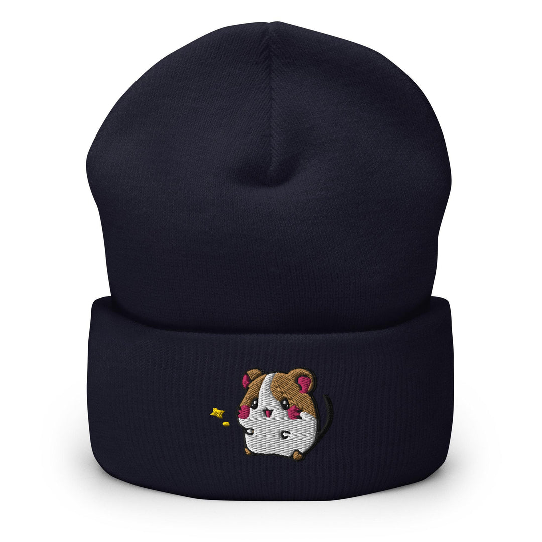 a beanie hat with a dog on it