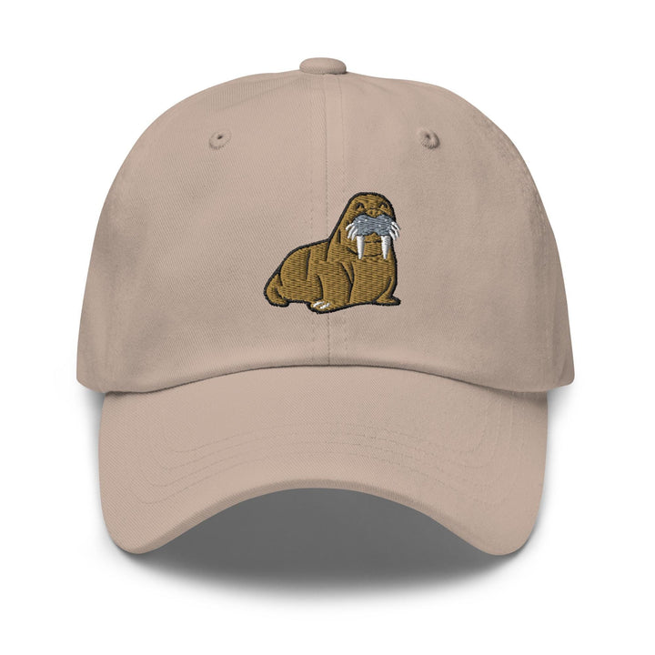 a tan hat with a beaver embroidered on it