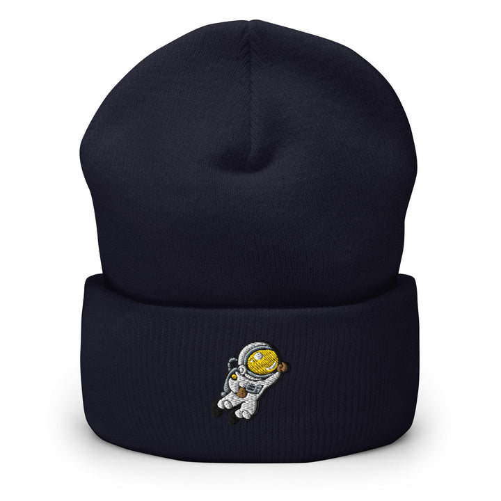 a beanie hat with an astronaut on it