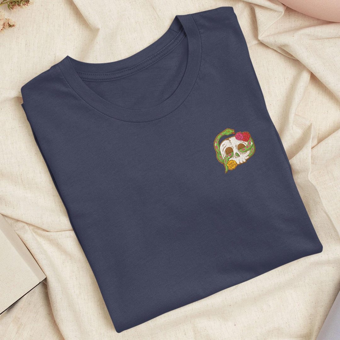 a t - shirt with a picture of a skull on it