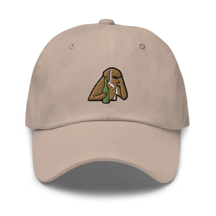 a baseball cap with a picture of a dog on it