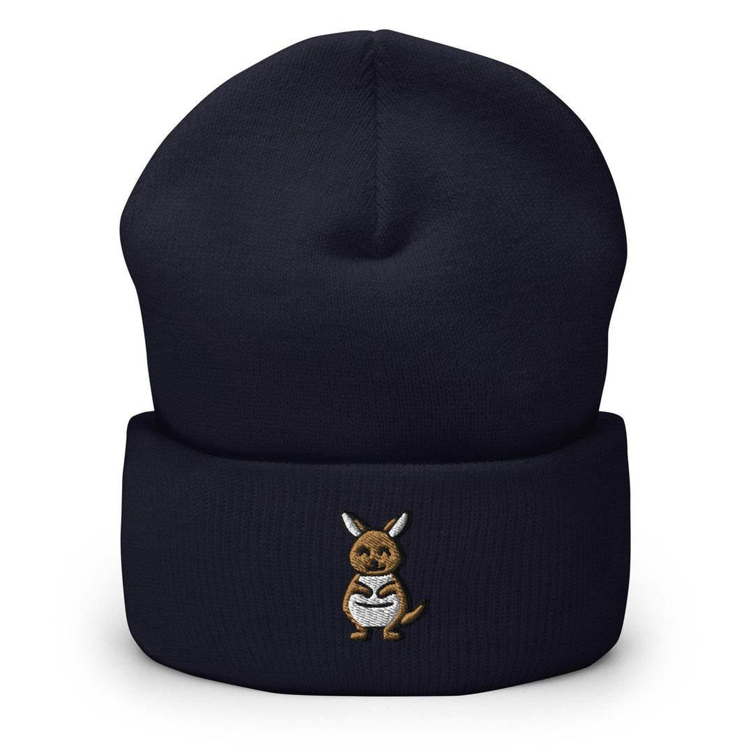 a small kangaroo wearing a hat with a kangaroo on it