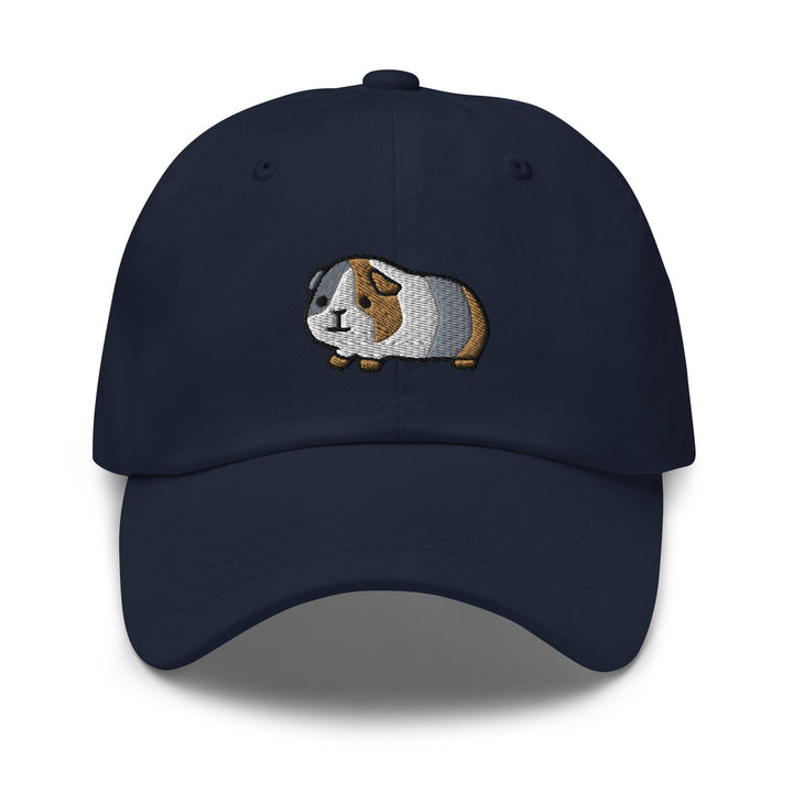 a baseball cap with a dog embroidered on it