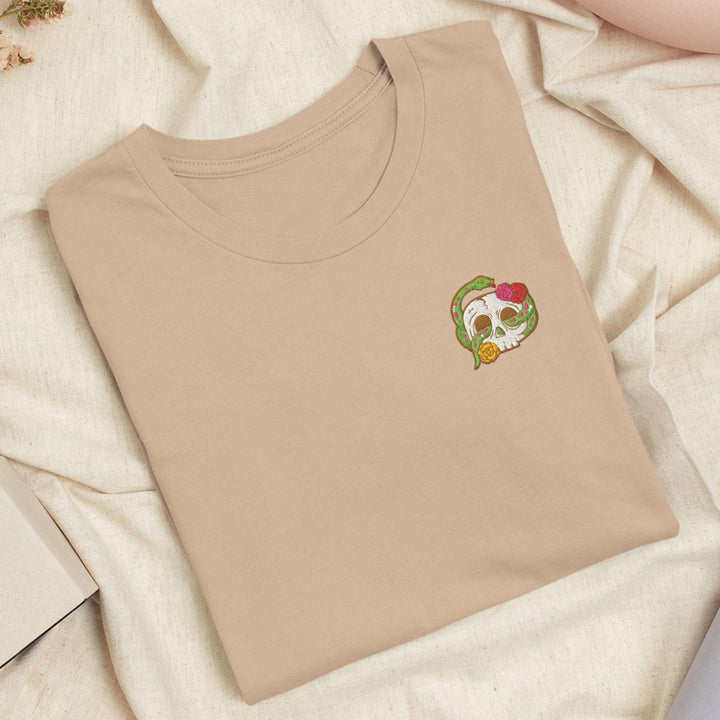 a t - shirt with a picture of a skull on it