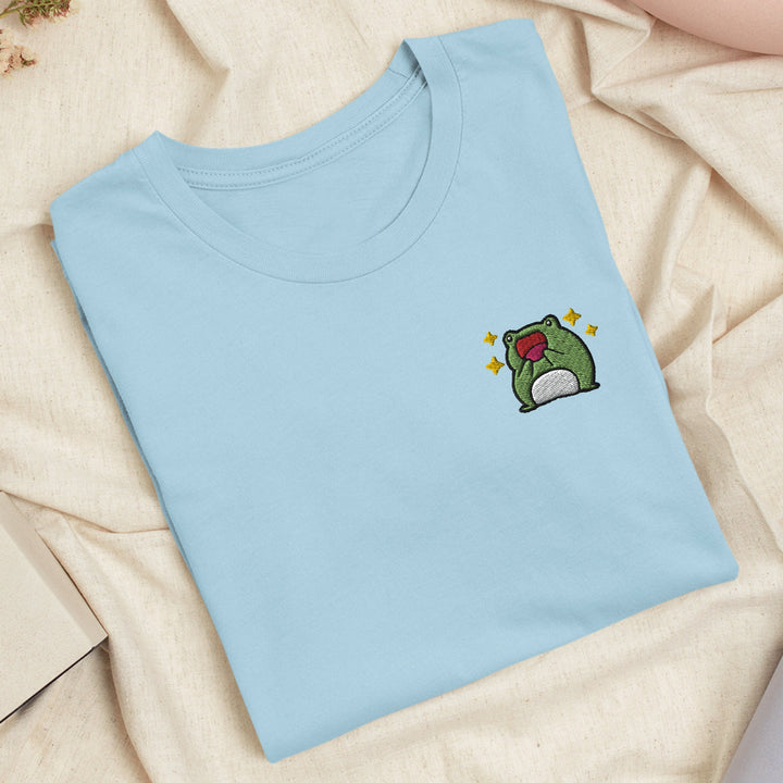 Excited Frog Embroidered T-shirt