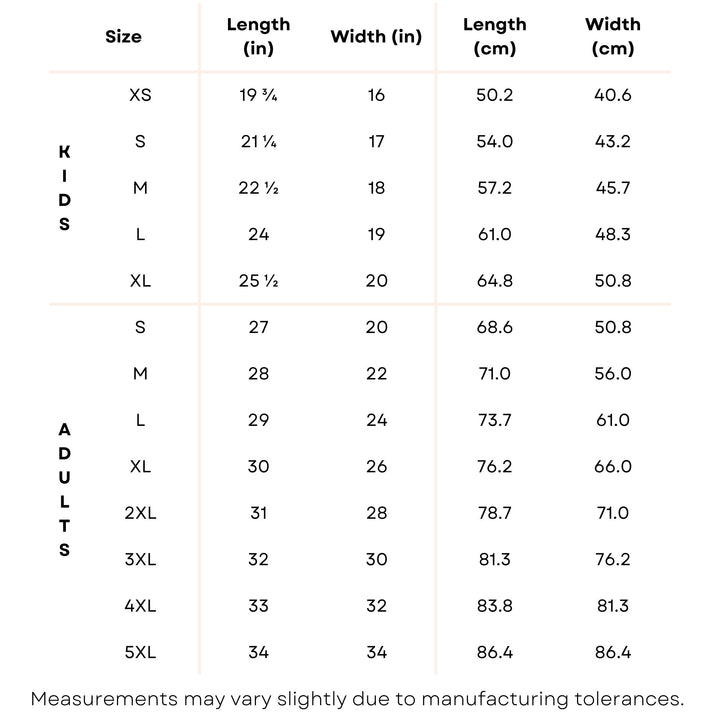 a table with measurements for different sizes of shoes