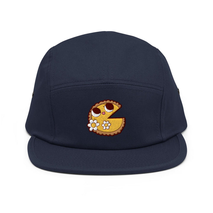 a blue hat with a cartoon character on it