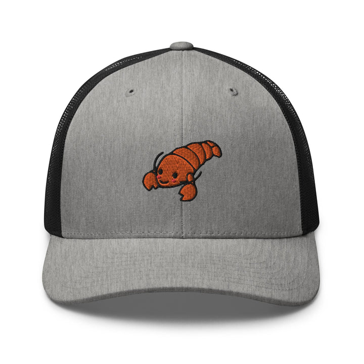 a gray and black hat with a cartoon character on it