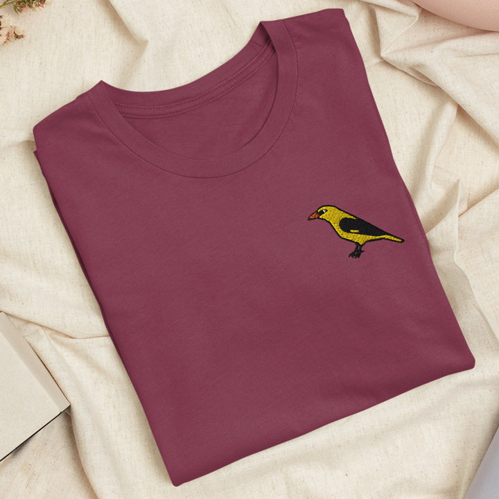 Eurasian Golden Oriole Bird Embroidered T-shirt