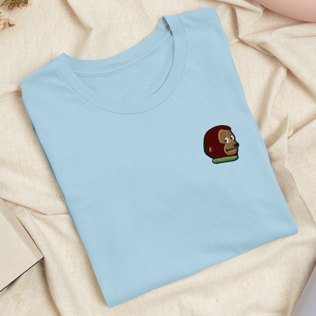 Awkward Side Eye Monkey Embroidered T-shirt