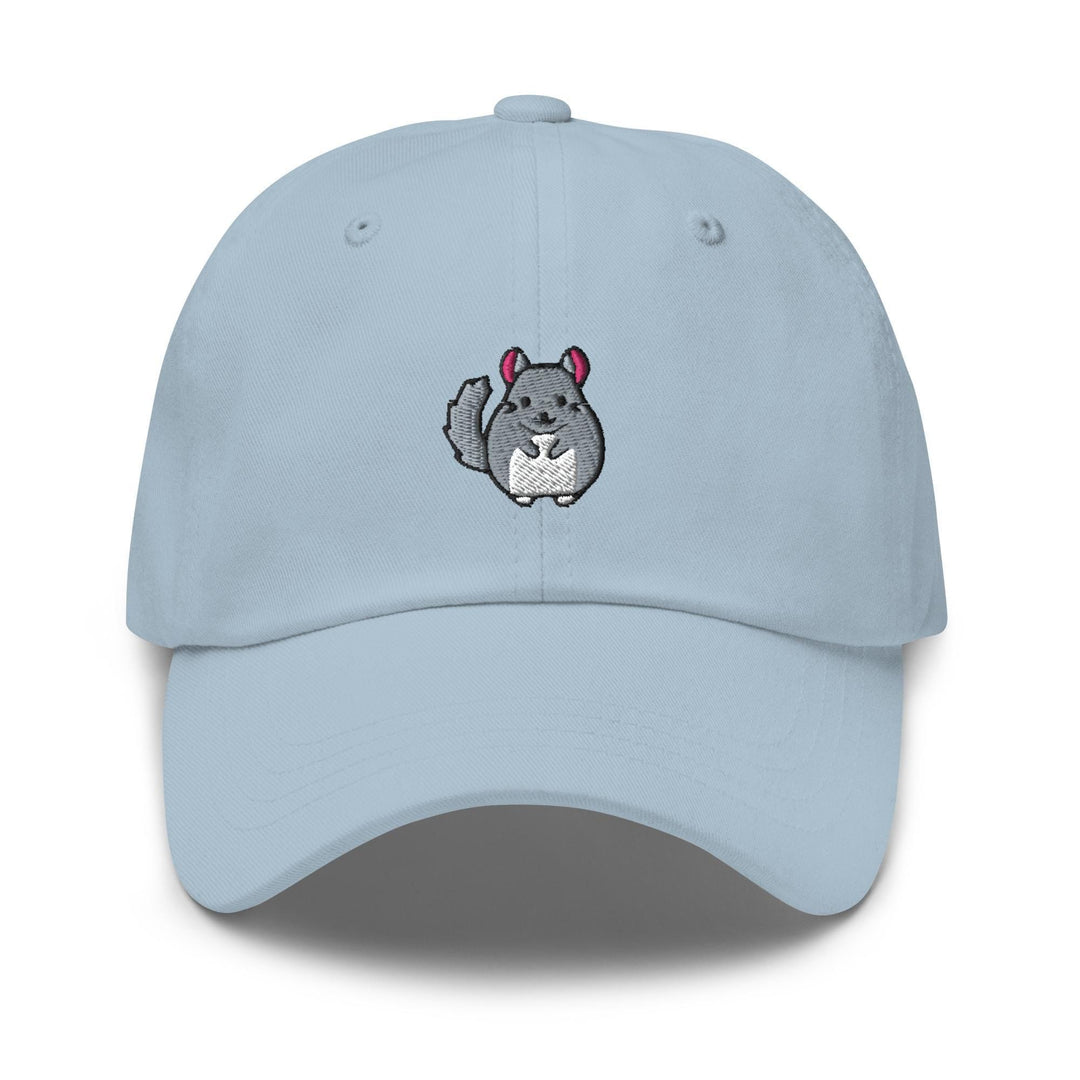 a light blue hat with a cartoon character on it