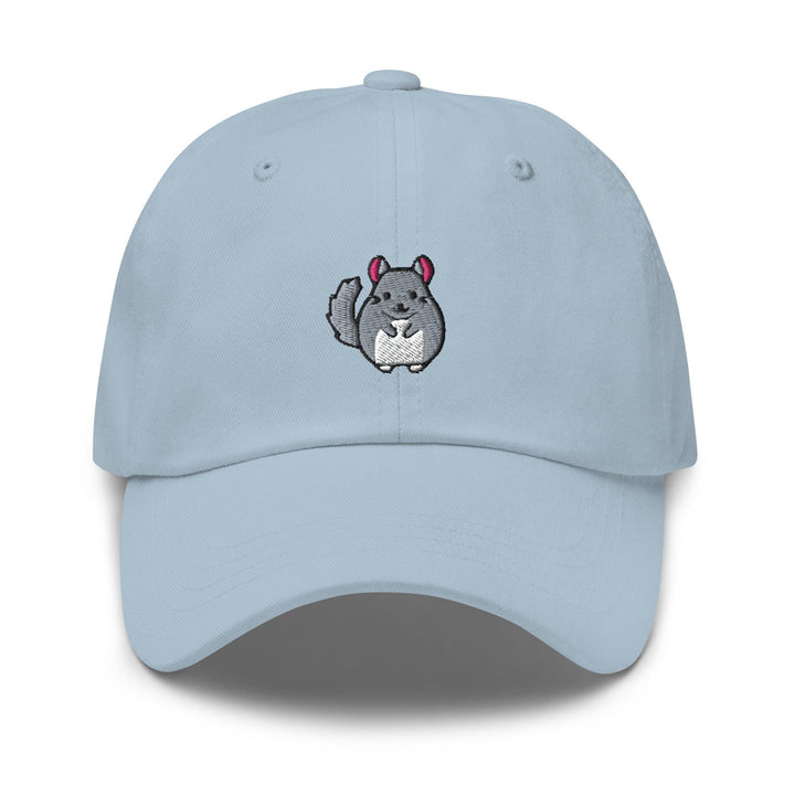 a light blue hat with a cartoon character on it