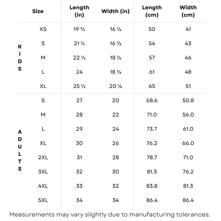 a table with measurements for different sizes of shoes