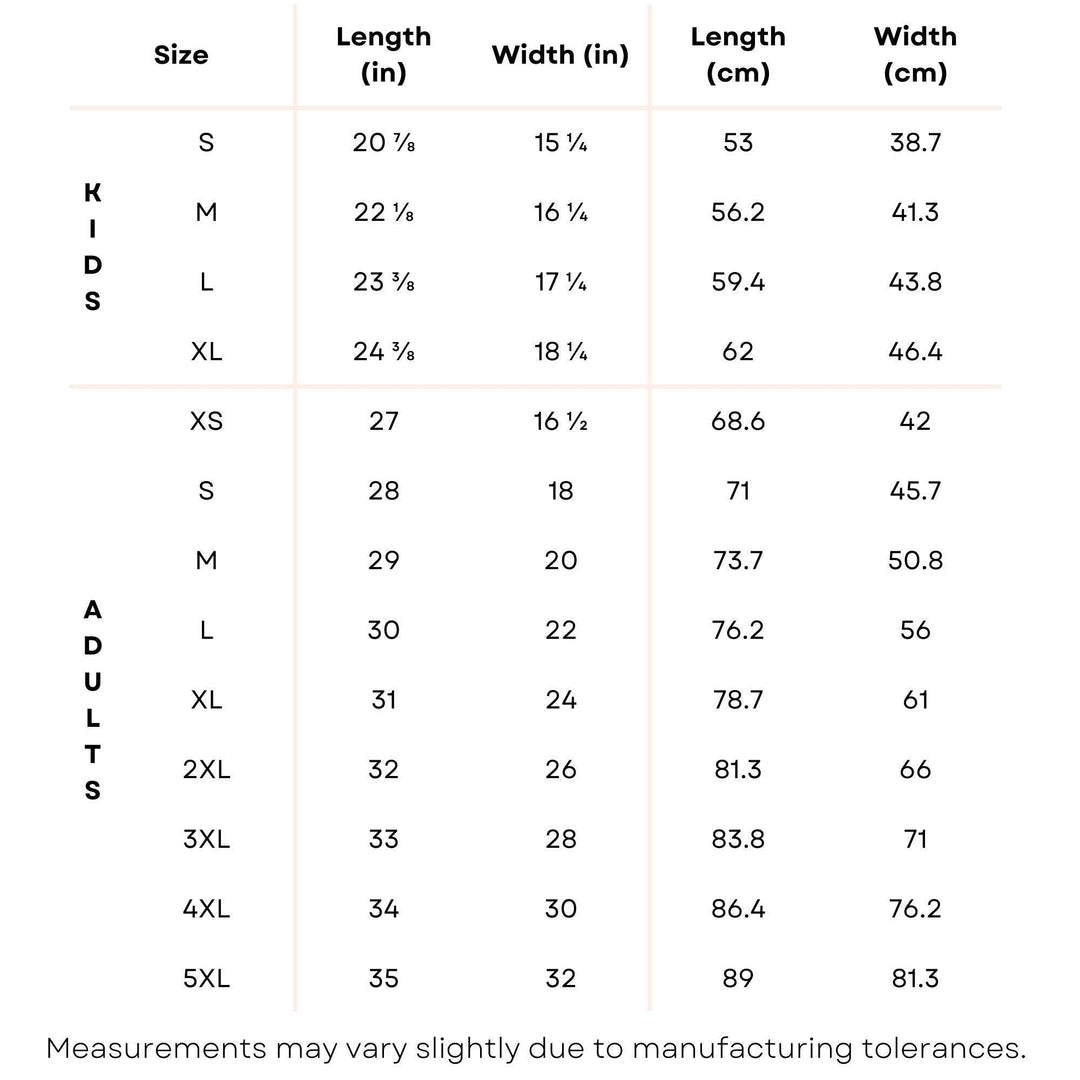 a table with measurements for different sizes of shoes