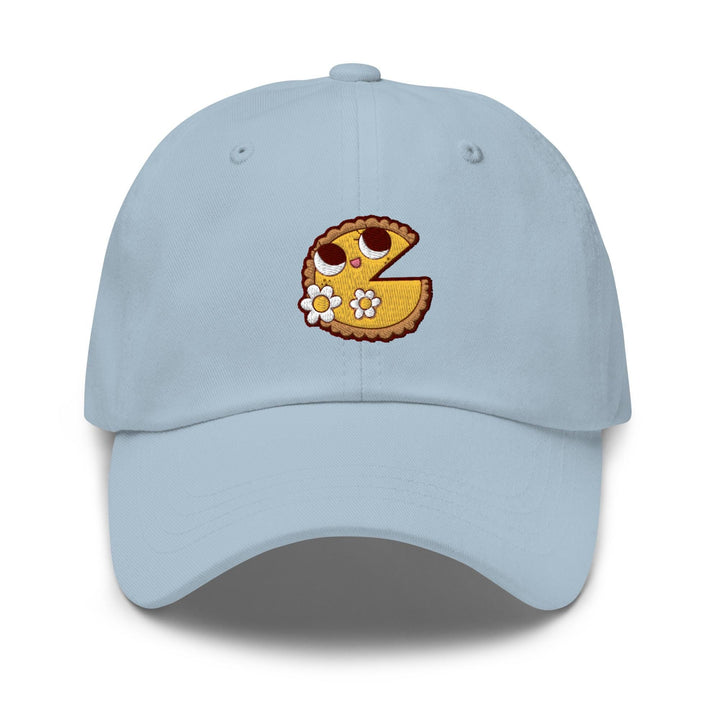 a blue hat with a cartoon character on it