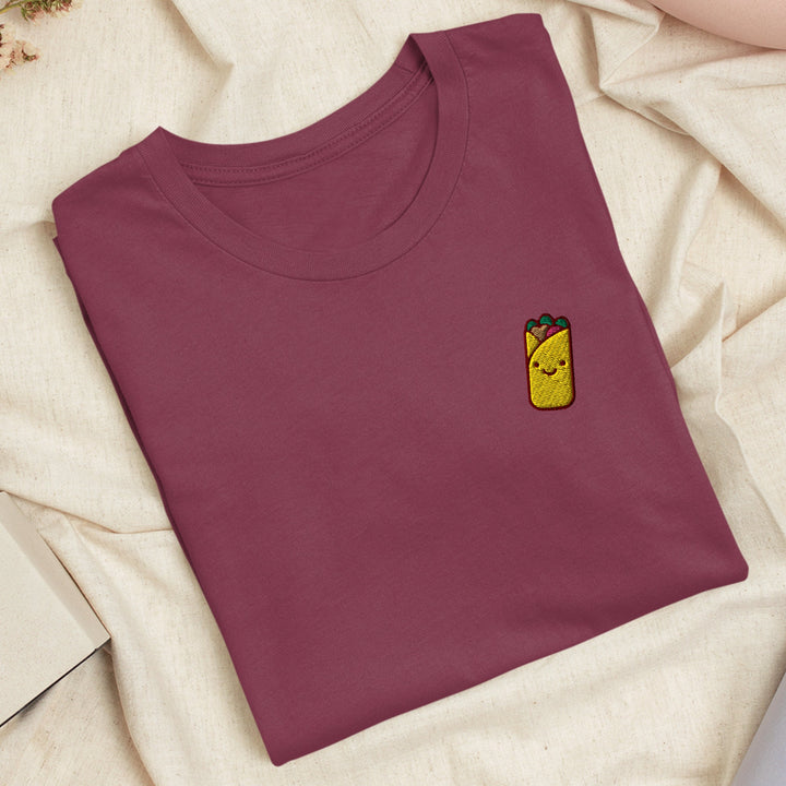 Cute Burrito Embroidered T-shirt
