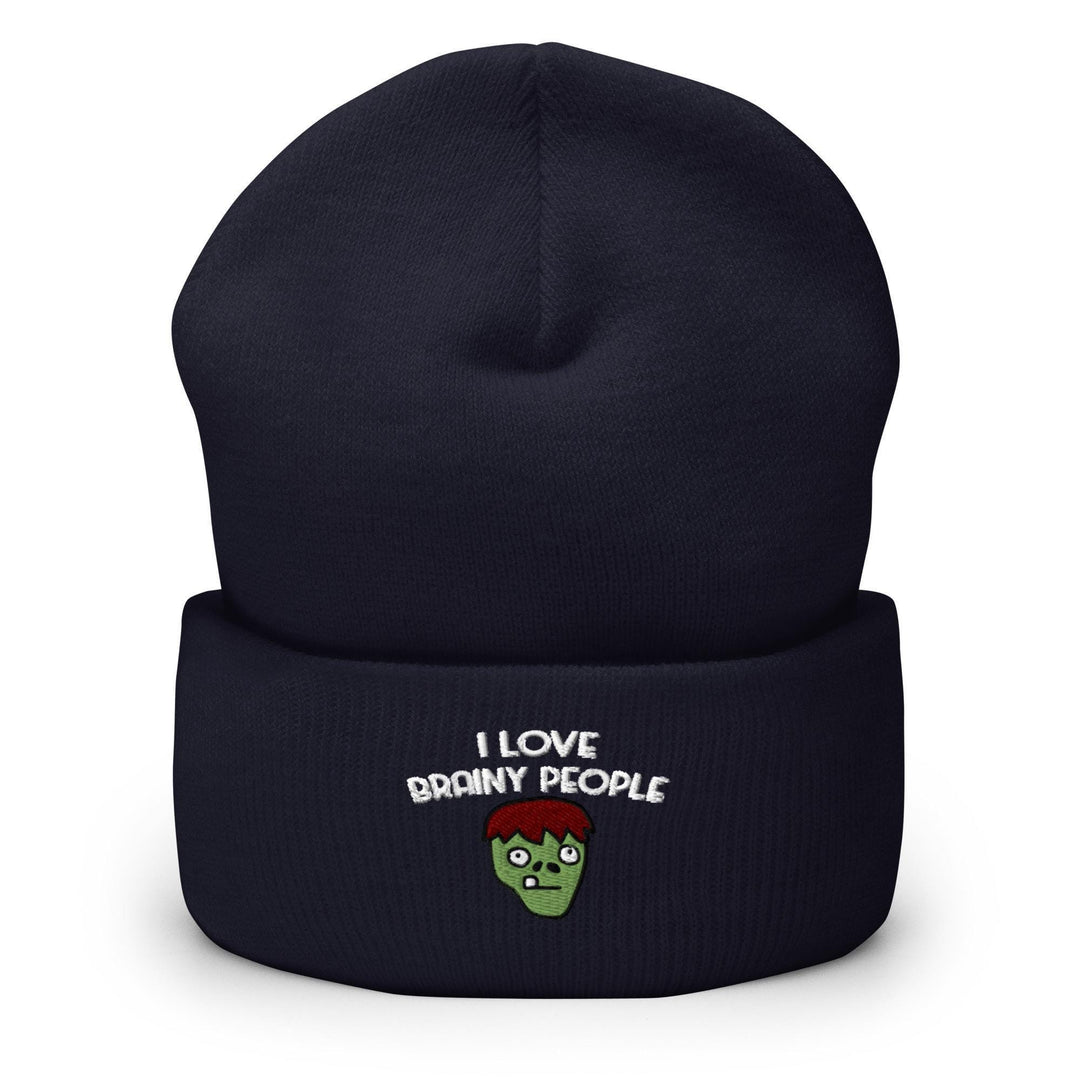 a beanie with the words i love broccoli people on it