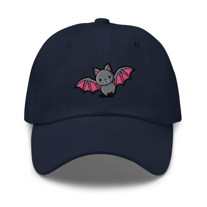 a baseball cap with a bat embroidered on it