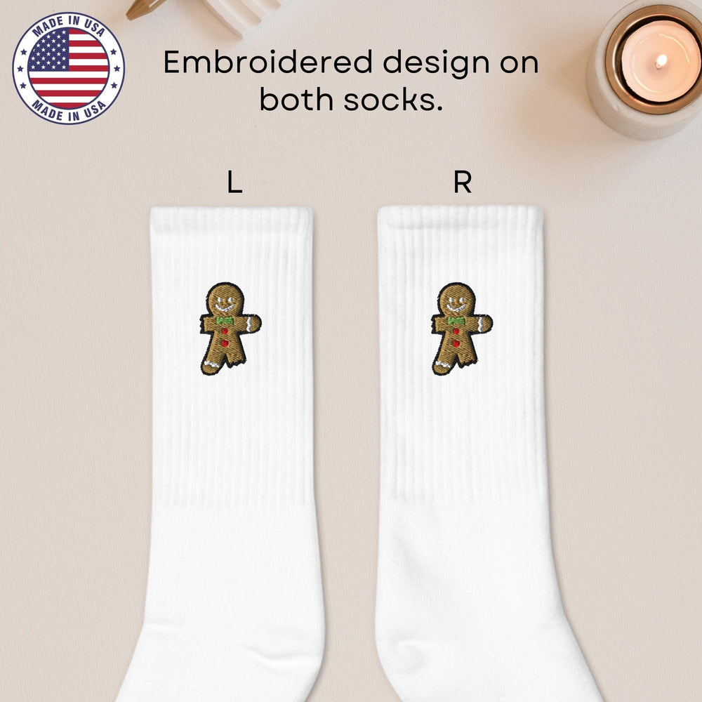 a pair of socks with a picture of a ginger on them