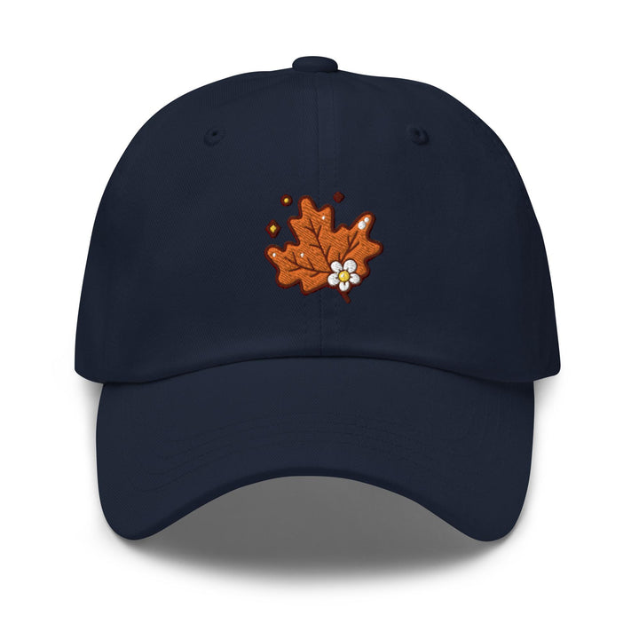 a baseball cap with a maple leaf embroidered on it