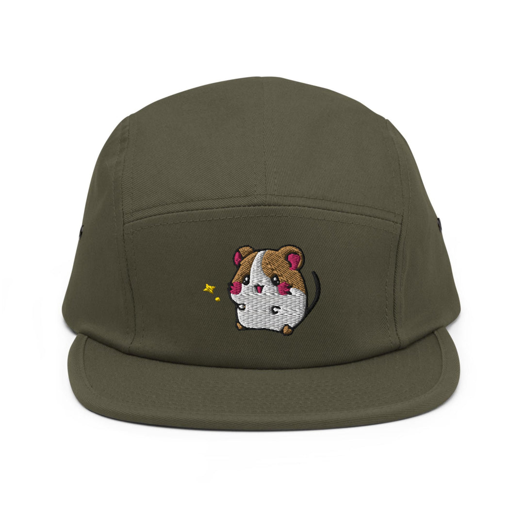 a cap with a dog embroidered on it