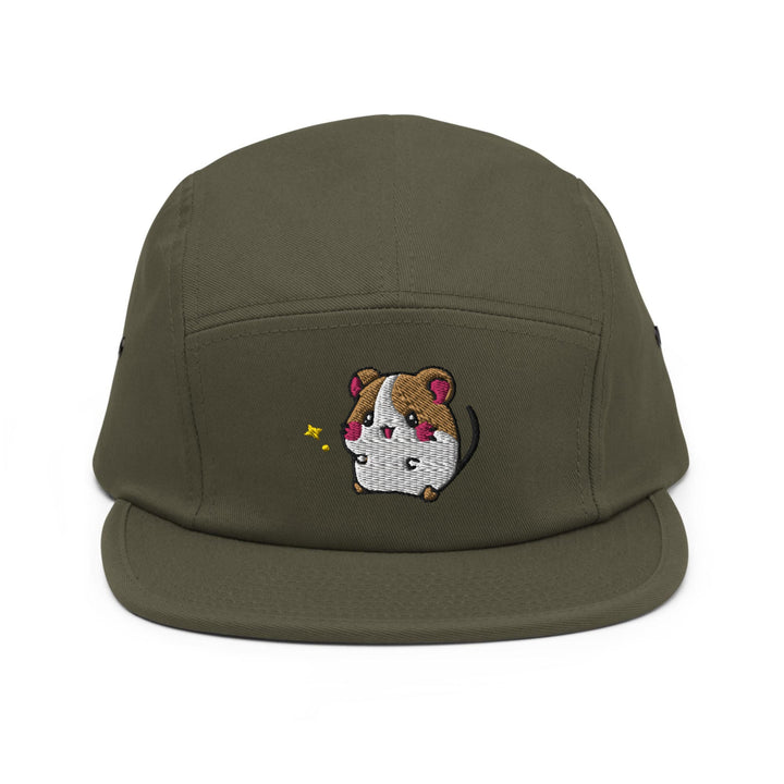 a cap with a dog embroidered on it