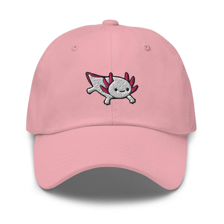 a pink hat with a cartoon character on it