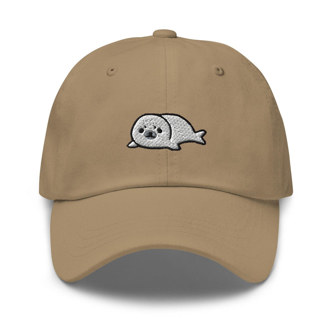 a tan hat with a skull on it