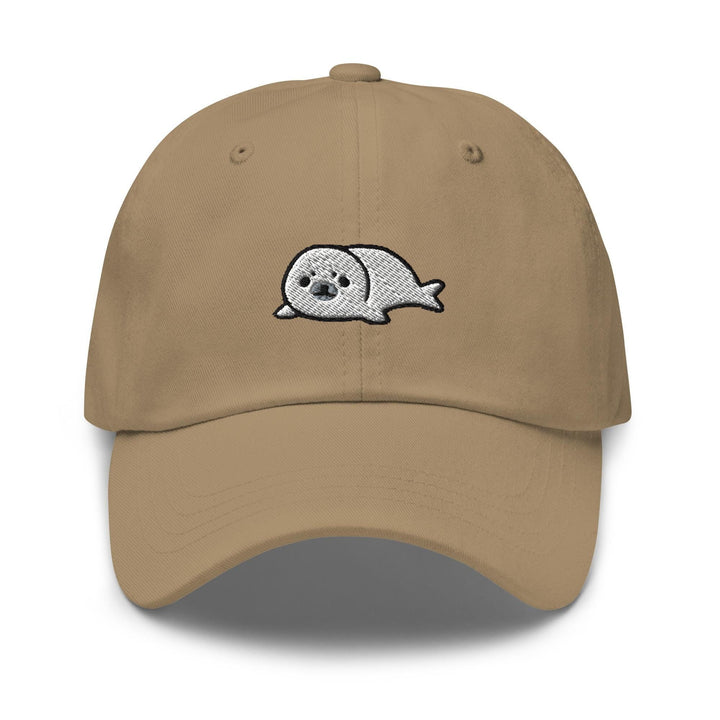 a tan hat with a skull on it