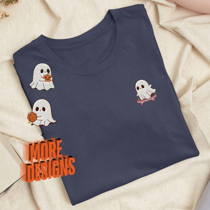 a t - shirt with ghost stickers on it