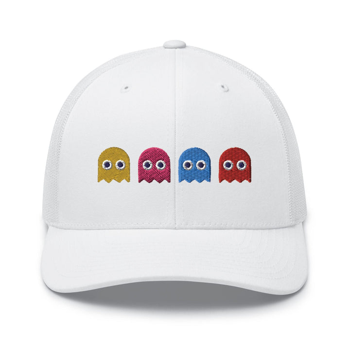 Colorful Retro Arcade Game Ghost Trucker Cap