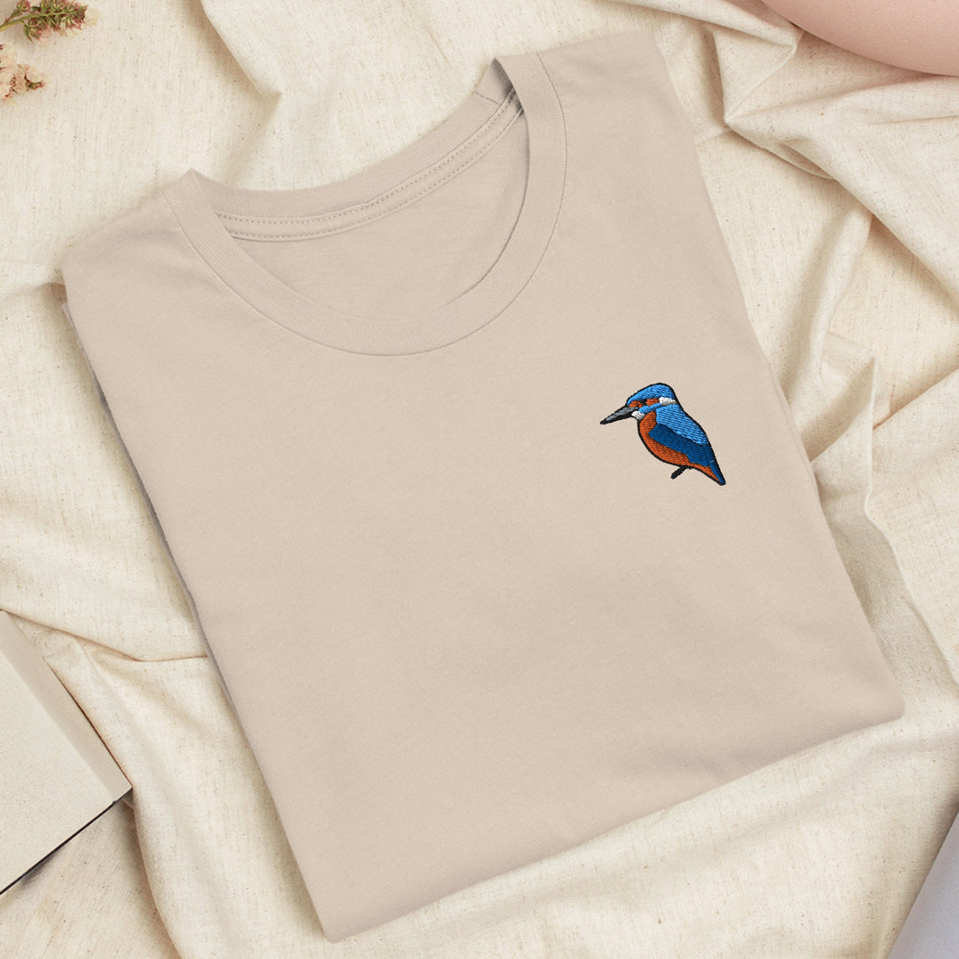 Kingfisher Bird Embroidered T-shirt