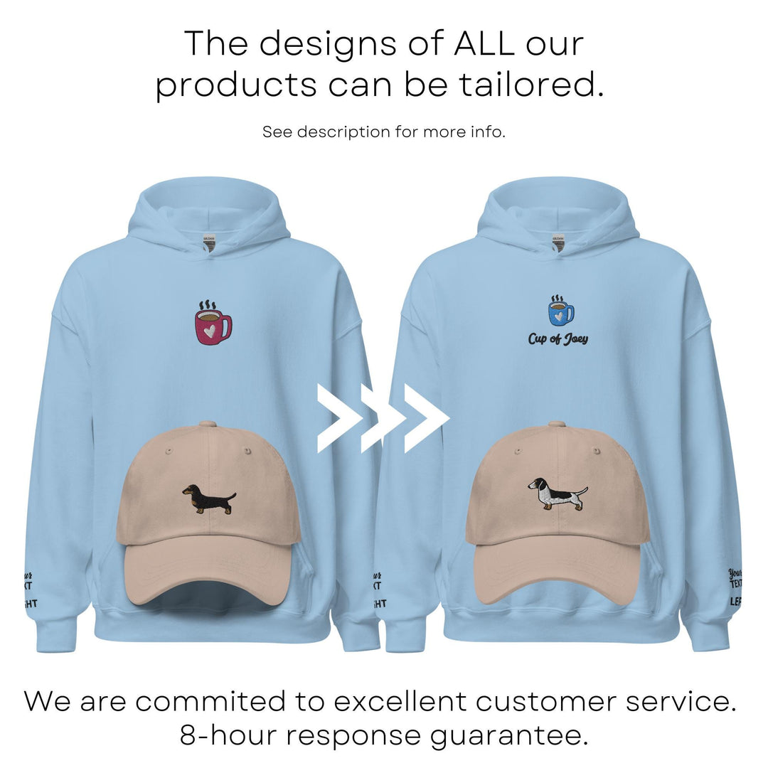 a blue hoodie with a picture of a dog on it