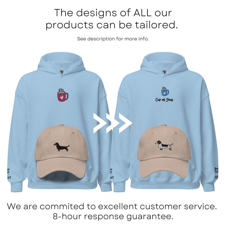 a blue hoodie with a picture of a dog on it