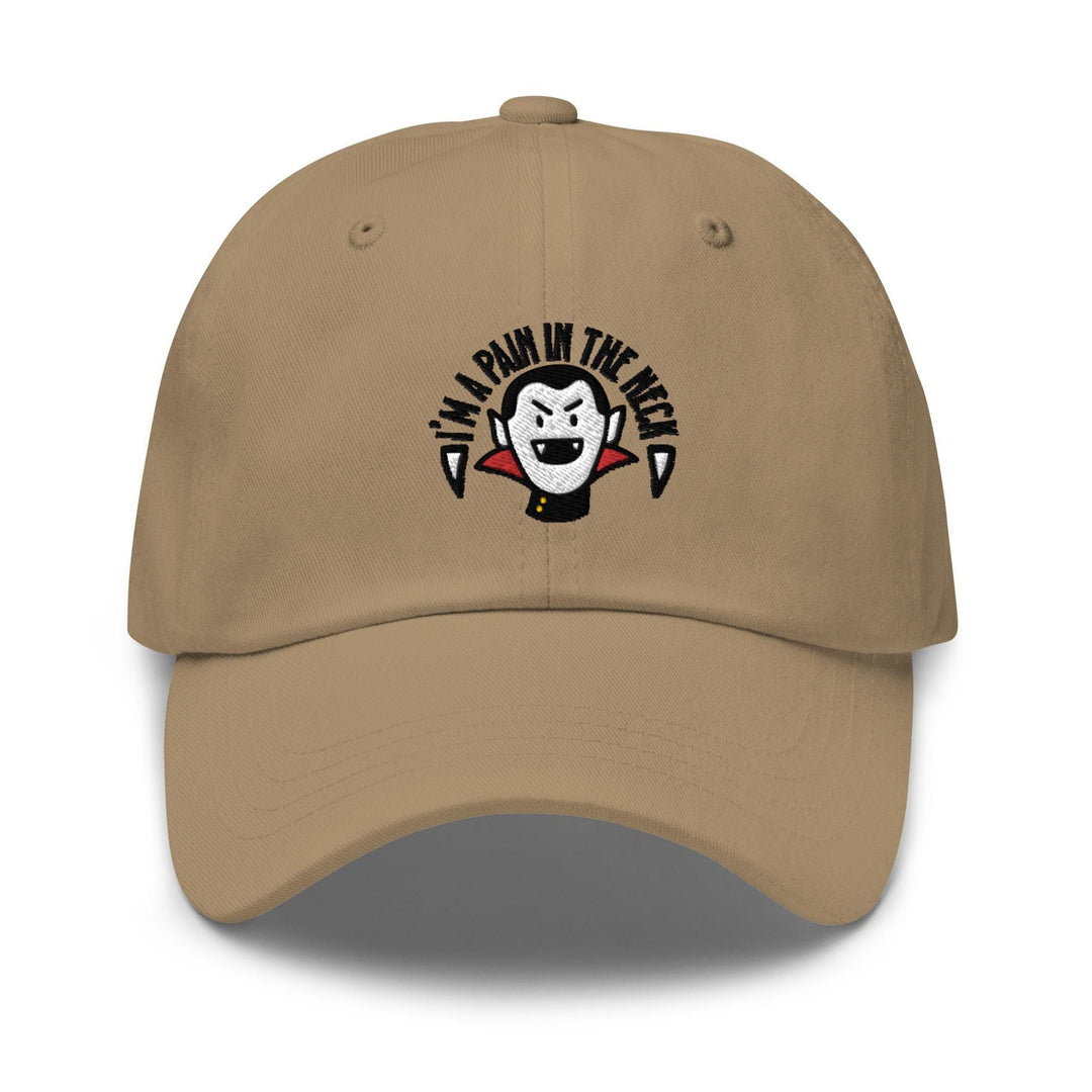 a tan hat with a penguin on it