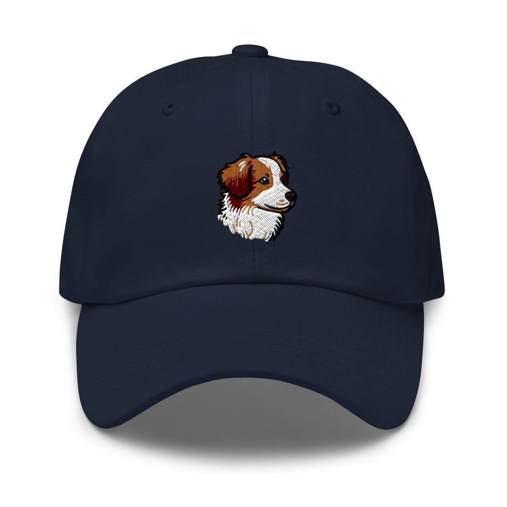 a baseball cap with a picture of a dog on it