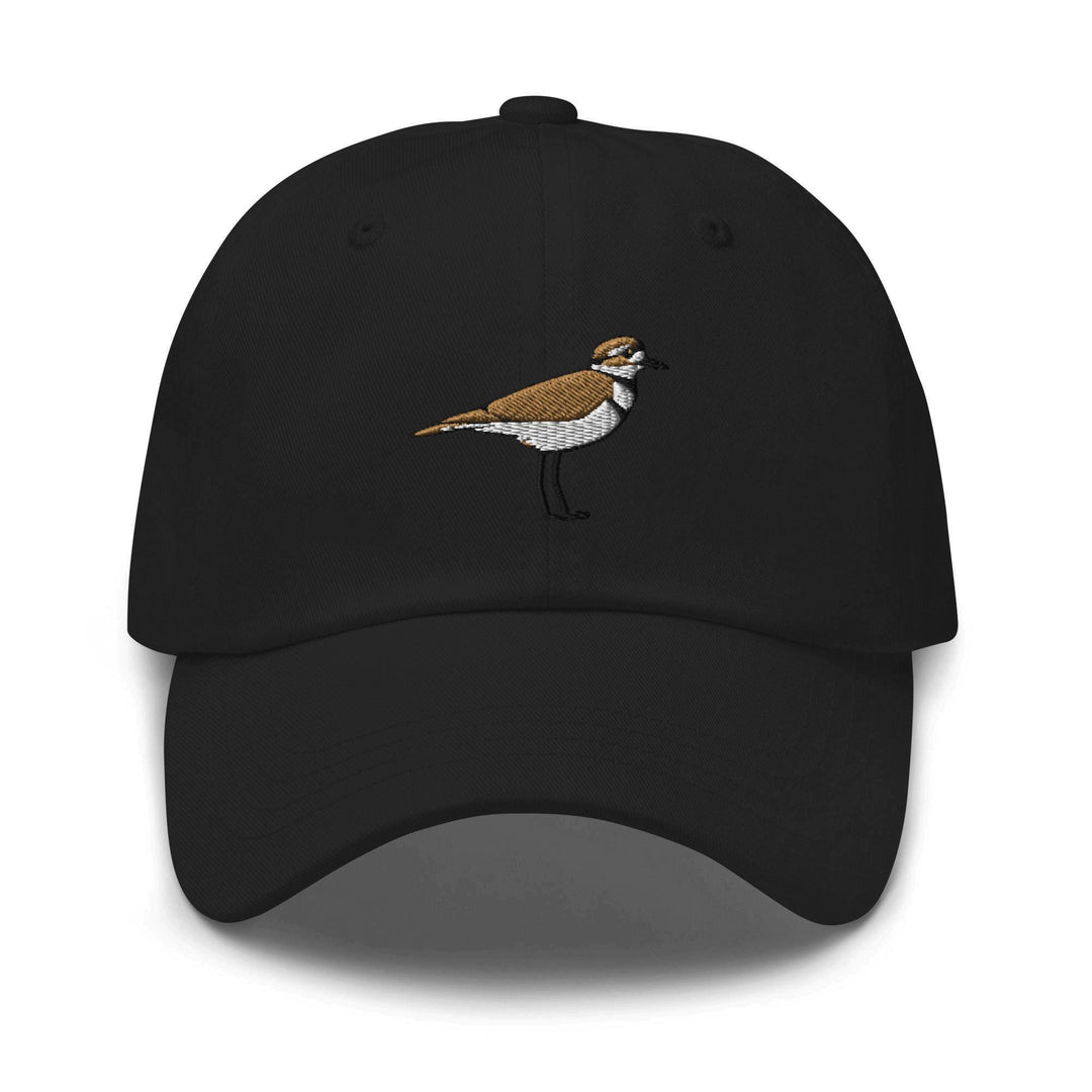 a black hat with a bird embroidered on it