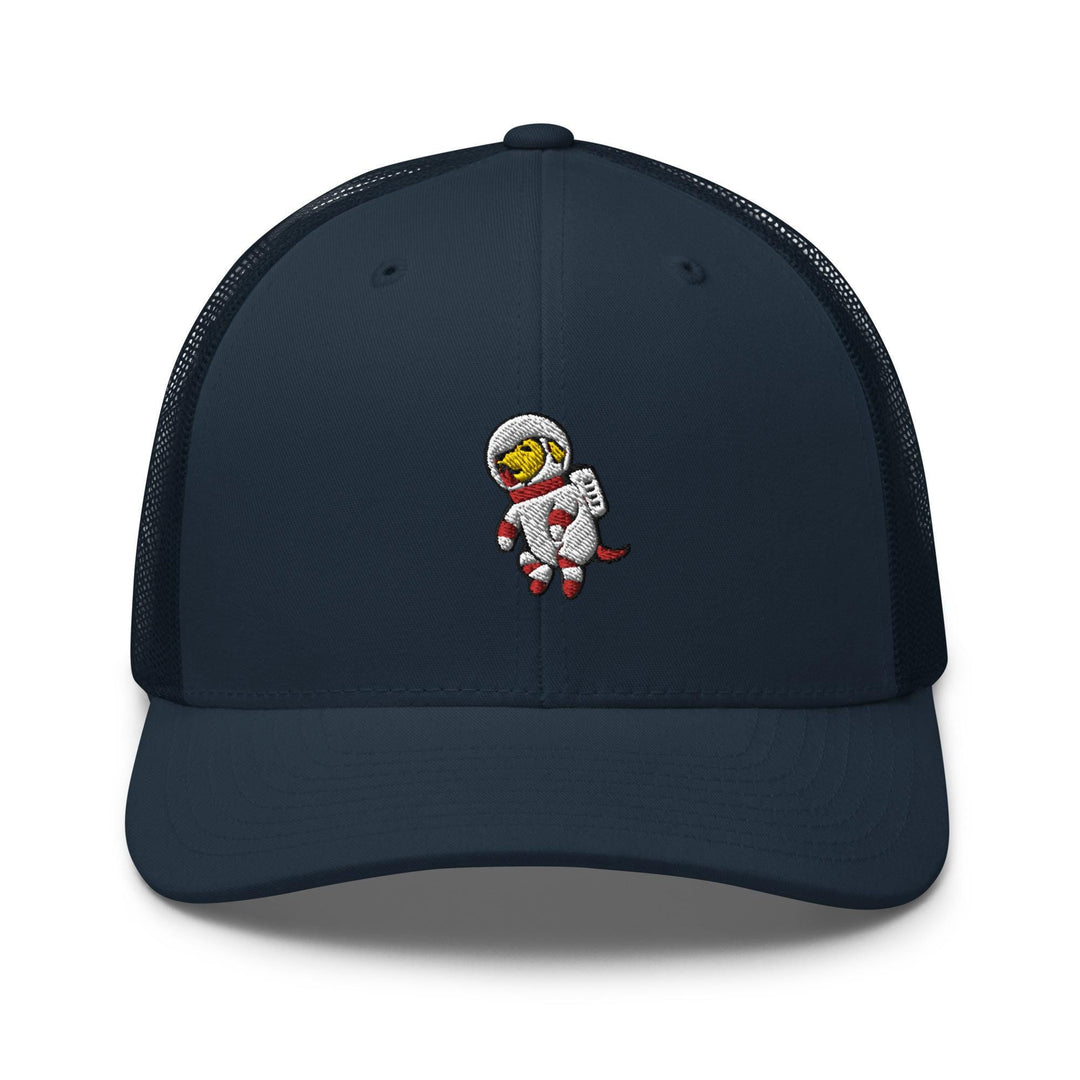 a baseball cap with an image of an astronaut on it
