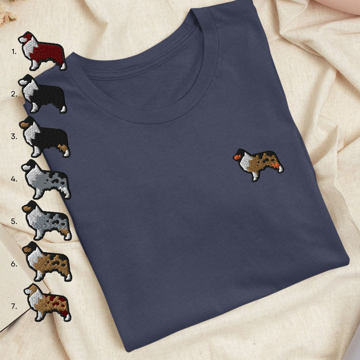 Australian Shepherd Dog Embroidered T-shirt