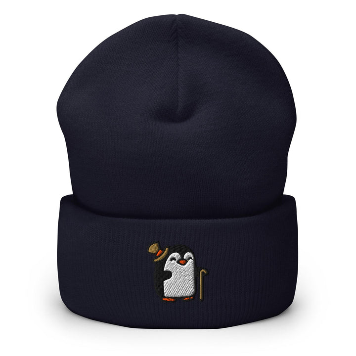 a penguin with a hat on top of it