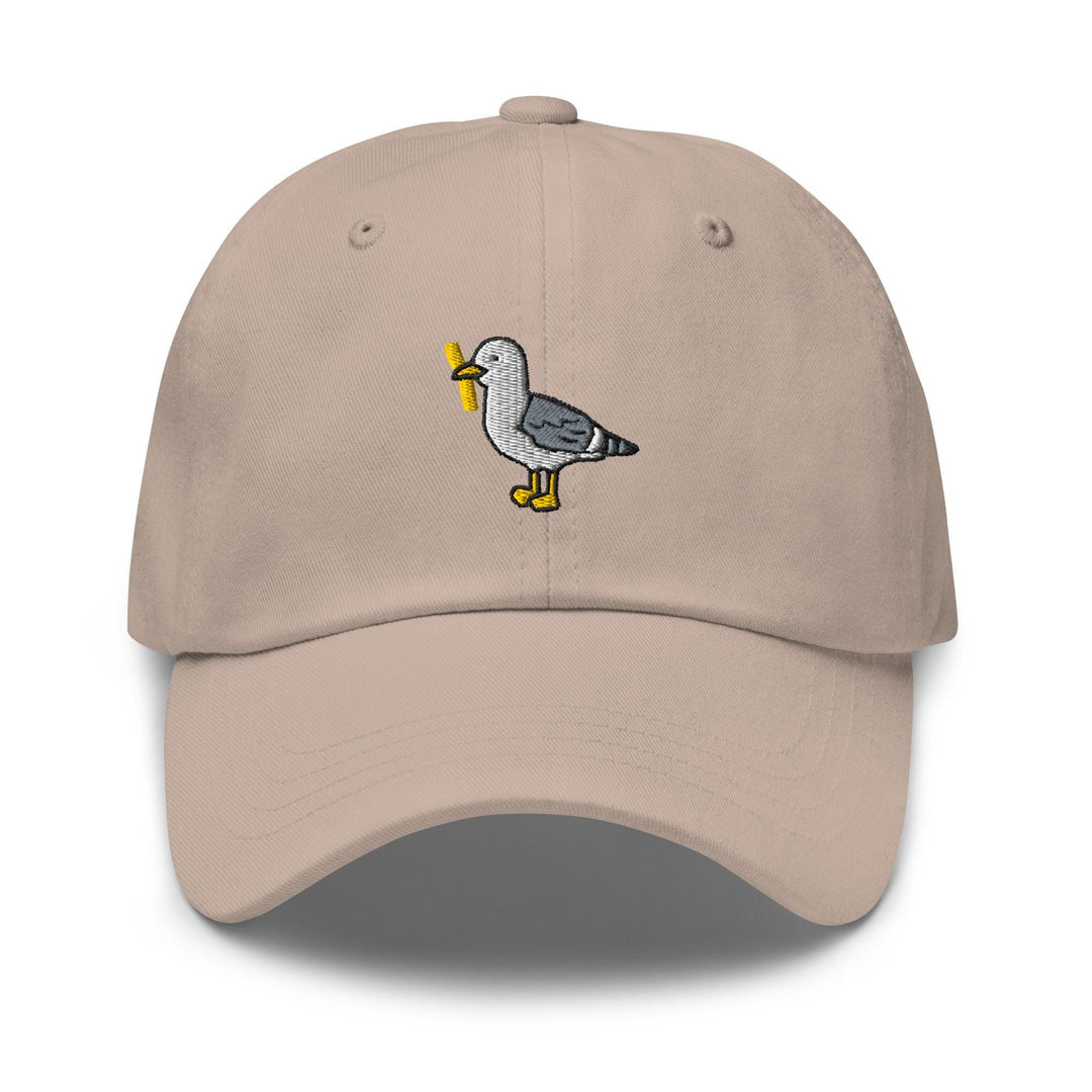 a hat with a bird embroidered on it