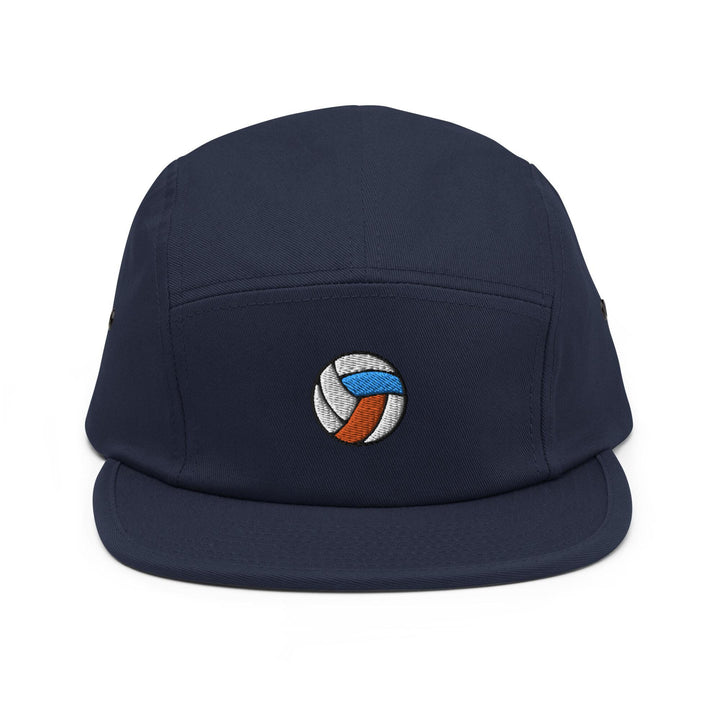 a blue hat with a volleyball ball embroidered on it