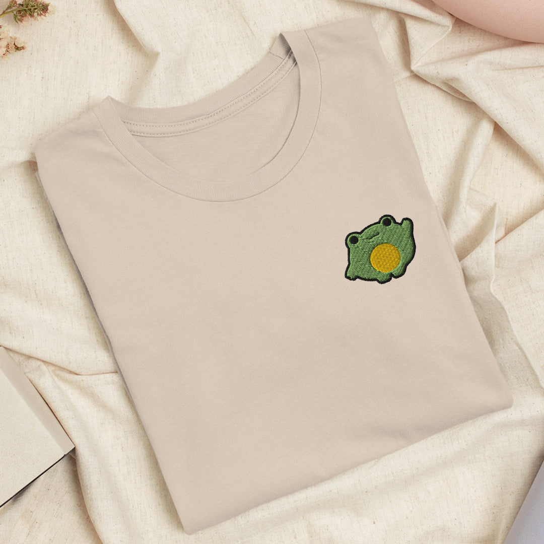 Chonky Cartoon Frog Embroidered T-shirt