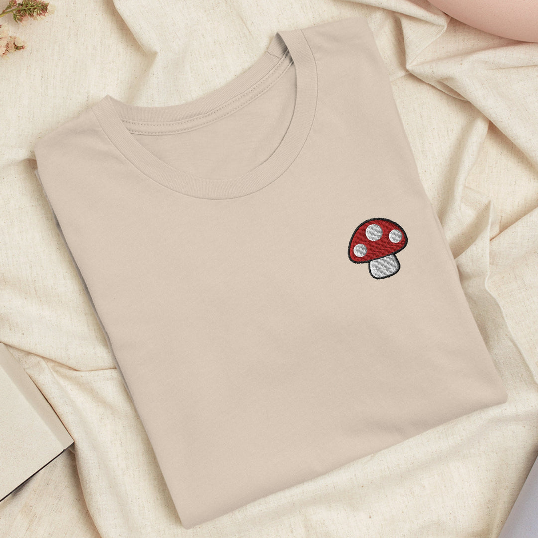 Toadstool Red Mushroom Embroidered T-shirt