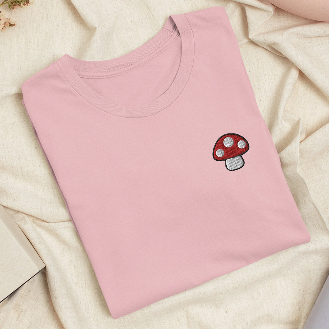 Toadstool Red Mushroom Embroidered T-shirt