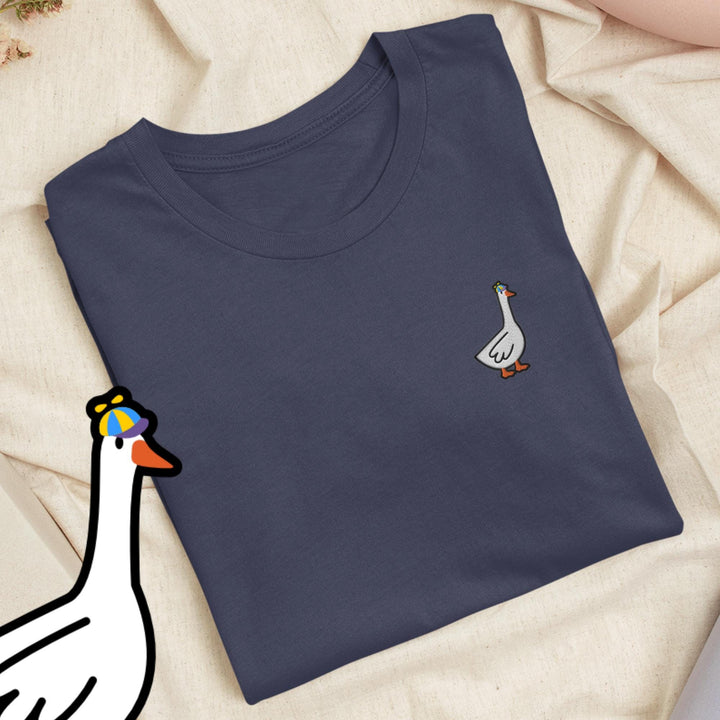 Propeller Hat Goose Embroidered T-shirt