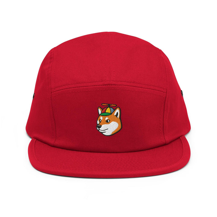 a red hat with a picture of a dog on it
