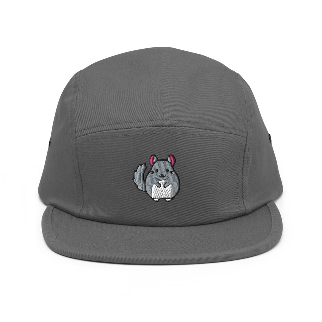 a gray hat with a cartoon character on it