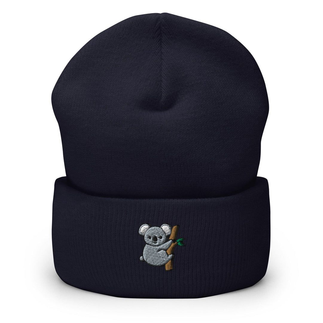a black hat with a koala bear on it